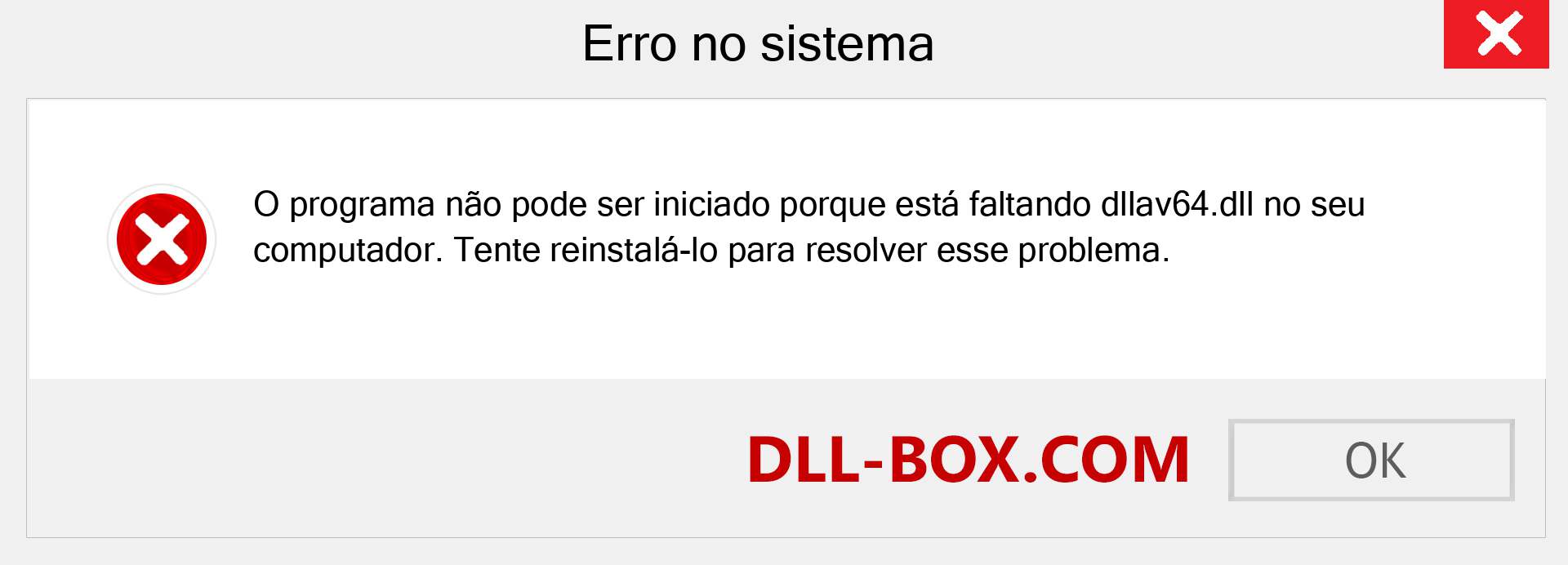 Arquivo dllav64.dll ausente ?. Download para Windows 7, 8, 10 - Correção de erro ausente dllav64 dll no Windows, fotos, imagens