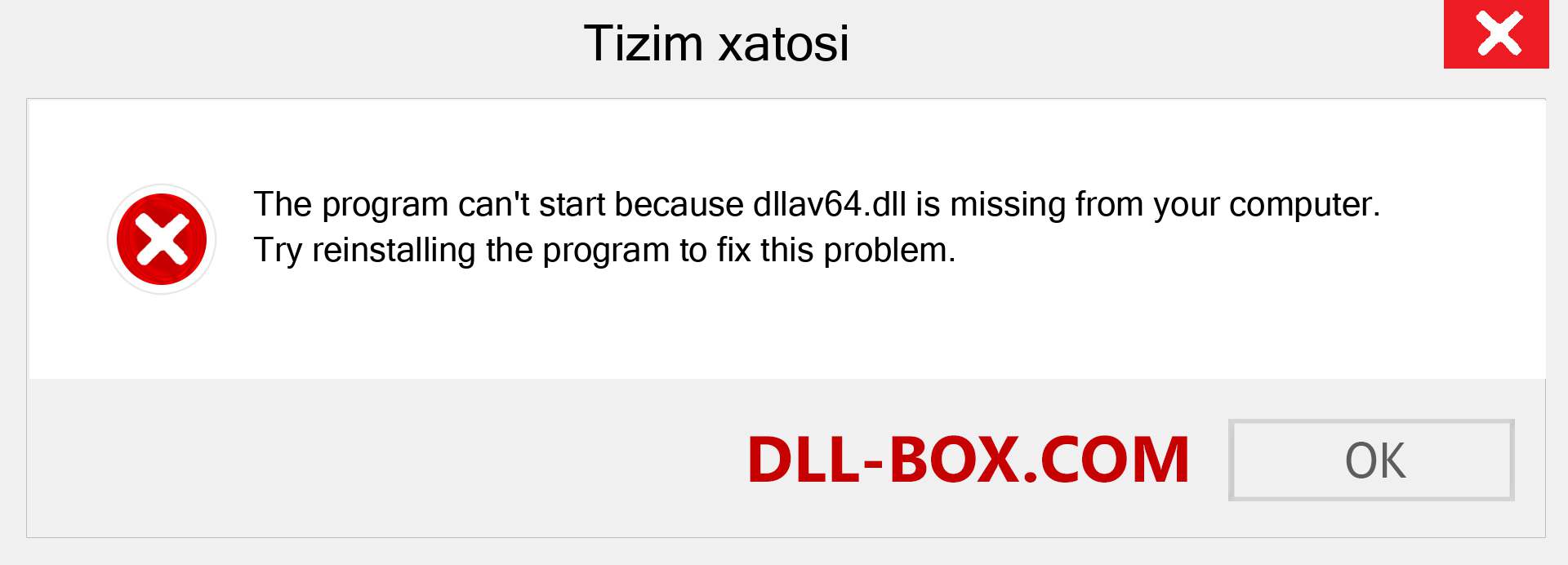 dllav64.dll fayli yo'qolganmi?. Windows 7, 8, 10 uchun yuklab olish - Windowsda dllav64 dll etishmayotgan xatoni tuzating, rasmlar, rasmlar